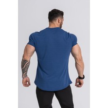 Gymwolves Erkek T-Shirt | Tişört | Erkek Spor T-Shirt | Workout | Indigo |