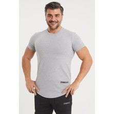 Gymwolves Erkek Spor T-Shirt | T-Shirt | Workout Tanktop | Gri | Never Give Up |