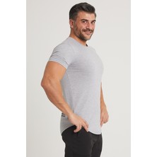 Gymwolves Erkek Spor T-Shirt | T-Shirt | Workout Tanktop | Gri | Never Give Up |