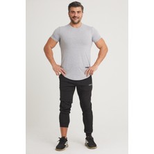 Gymwolves Erkek Spor T-Shirt | T-Shirt | Workout Tanktop | Gri | Never Give Up |