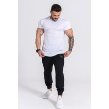 Gymwolves Pro Air Erkek Spor T-Shirt | Workout Tanktop | Never Give Up | Beyaz | Pro Serisi |