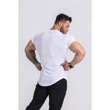 Gymwolves Pro Air Erkek Spor T-Shirt | Workout Tanktop | Never Give Up | Beyaz | Pro Serisi |
