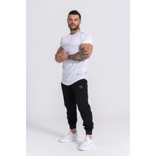 Gymwolves Pro Air Erkek Spor T-Shirt | Workout Tanktop | Never Give Up | Beyaz | Pro Serisi |