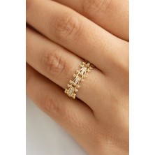 By Milo Jewellery 14 Ayar Altın Taşlı Tasarım Yüzük