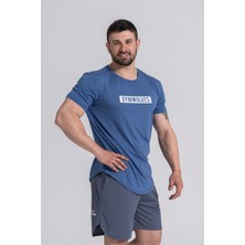 Gymwolves  Erkek Spor T-Shirt  | İndigo | Workout T-Shirt |