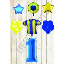 Best Parti Taraftar Sarı Lacivert Doğum Günü Balon Seti Yaş-1