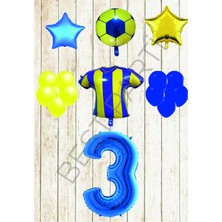 Best Parti Taraftar Sarı Lacivert Doğum Günü Balon Seti Yaş-3