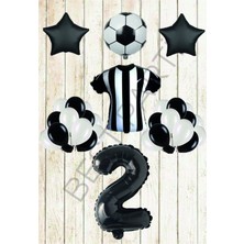 Best Parti Taraftar Siyah Beyaz Doğum Günü Balon Seti Yaş-2