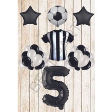 Best Parti Taraftar Siyah Beyaz Doğum Günü Balon Seti Yaş-5