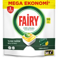 Fairy Hepsi Bir Arada 100 Yıkama Bulaşık Makinesi Deterjanı Tableti / Kapsülü Limon Kokulu