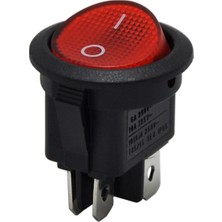 Robo Dünya Yuvarlak Işıklı Anahtar Kırmızı 3p