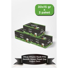 Ofçay Efsane Siyah Filiz Demlik Poşet 30  x 15 gr x 3 Paket