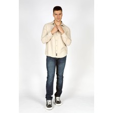 Lee Cooper Francis Erkek Dokuma Uzun Kol Gömlek Bej