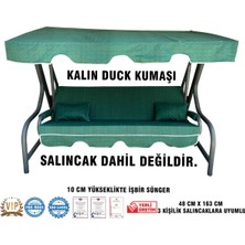 Nelson Lüks Duck Vip Salıncak Minder Seti 3 Kişilik 10 cm Süngerli Tenteli-Yeşil-Salıncak Minderi