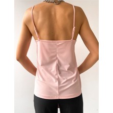 Be Chic Kadın Pembe Dantelli Atlet BLZ1004