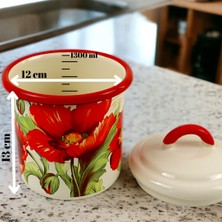 Inci Emaye Emaye Kavanoz Kapaklı Baharatlık, 1.7ltbaharatlık Çeyiz, Hediye, Yoğurt Mayalama, Çok Amaçlı