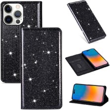 YH Mall IPhone 14 Için Glitter Flip Case Pro Manyetik Kapatma Pu Deri Kart Çevirme (Yurt Dışından)