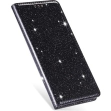 YH Mall IPhone 14 Için Glitter Flip Case Pro Manyetik Kapatma Pu Deri Kart Çevirme (Yurt Dışından)