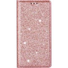 YH Mall IPhone 12 Kart Tutucu Manyetik Kapatma Pu Deri Için Glitter Flip Case (Yurt Dışından)