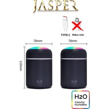 JASPER Hersepete H2O Humidifier Rgb Işıklı Antrasit Ortam Dezenfeksiyon Hava Nemlendirici ve Buhar Makinesi