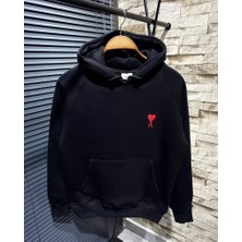 Defy Moda Kapşonlu Baskılı Sweetshirt - Siyah