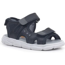 Rakerplus Flint Hakiki Deri Siyah Gri Çocuk Sandalet