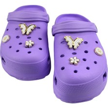 Sia Çanta Taşlı Süslü Kelebekli Hafif Rahat Sandalet Çocuk Crocs Terlik