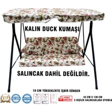 Vip Home Concept Lüks Duck Vip Salıncak Minder Seti 10 cm Süngerli Tenteli Salıncak Minder Seti-Ingiliz Gülü