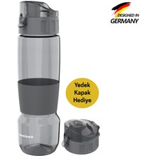 Zweikell Pivot Switch Grey Bpa Içermez 650 ml Tritan Kırılmaz Suluk - Su Matarası - Yedek Kapak Hediyeli