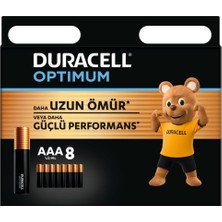 Duracell Optimum AAA Pil (8’li paket), Alkalin Pil 1,5V, LR03 MX2400