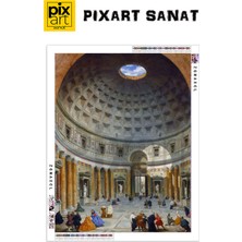 Giovanni Paolo Pannini - Pantheon'un İçi, Roma PixArt Sanat Elmas Mozaik Tablo Diamond Türkiye 40*60