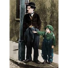 PixArt Charlie Chaplin Ve Cocuk 41 x 71 Elmas Mozaik Tablo