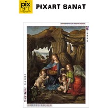 Pix Art Sanat Leonardo Da Vinci Kayalıklar Pixart Sanat Elmas Mozaik Tablo Diamond Türkiye 46 x 61 cm