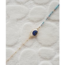 Canka Seramik Göz Doğaltaşlı Gümüş Bileklik