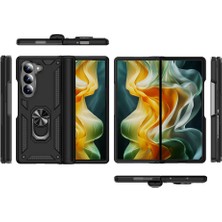 Coolacs Samsung Galaxy Z Fold 6 ile Uyumlu Kılıf Tam Koruma Yüzüklü Standlı Tank Gövdeli Telefon Kılıfı Kapak