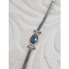 Canka Zümrüt Taşlı El Yapımı Gümüş Bileklik