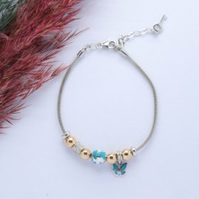 Canka Kelebek- Balık (Butterfly-Fish) Figürlü 925 Ayar Gümüş Charm Bileklik
