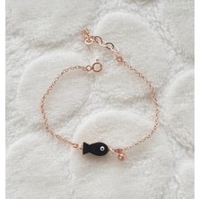 Canka Mineli Balık Gümüş Bileklik