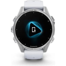 Garmin Fenix 8 - 43 mm Amoled Gümüş Beyaz Taşlı Silikon Kayışlı