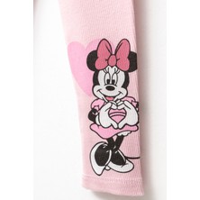 Minipodyum Minnie Mouse Uzun Kollu  Pamuk Alt Üst Kız Çocuk Ikili Taytlı Takım 1-4 Yaş