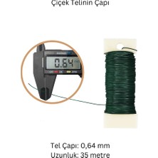 Roco Paper Co. Çiçek Sarma Teli Çok Amaçlı Çiçek Yapım ve Bağlama Teli 35 Metre 0.64 mm Yeşil