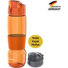 Zweikell Pivot Switch Orange Bpa Içermez 650 ml Tritan Kırılmaz Suluk - Su Matarası - Yedek Kapak Hediyeli