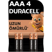 Duracell Alkalin AAA İnce Kalem Pil, 1,5 V LR03/MN2400, 4’lü paket