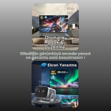 Seyutech Taşınabilir Sinema Dizi Film Projeksiyon 1080P/2K/4K Ev Sineması Dahili Android 11, Wifi & Bluetooth