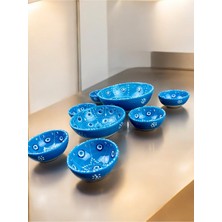 Qtahya Home Nazar Boncuk Kase Set Açık Mavi 8 Parça