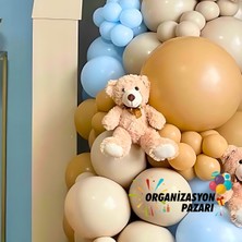 Organizasyon Pazarı Balon Seti Deniz Kumu-Fındık-Makaron Mavi 60 Lı Balon Zinciri Seti