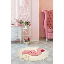 Miqna Studio Flamingo Tasarım Halı, El Yapımı, Yıkanabilir, Kaymaz Taban, Dekoratif, Hediye