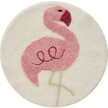 Miqna Studio Flamingo Tasarım Halı, El Yapımı, Yıkanabilir, Kaymaz Taban, Dekoratif, Hediye