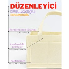 Yunusoğlu Home Keçe Anne Bebek Bakım Çantası Krem Yenidoğan Için Organizer Düzenleyici