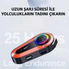 Robeve Q08-2X Iki Kişi Bağlantılı Motorsiklet Kask Intercom Rgb Işıklı Motorsiklet Interkom Uzun Şarj Süresi Su Geçirmez Intercom Çift Bağlantılı Intercom